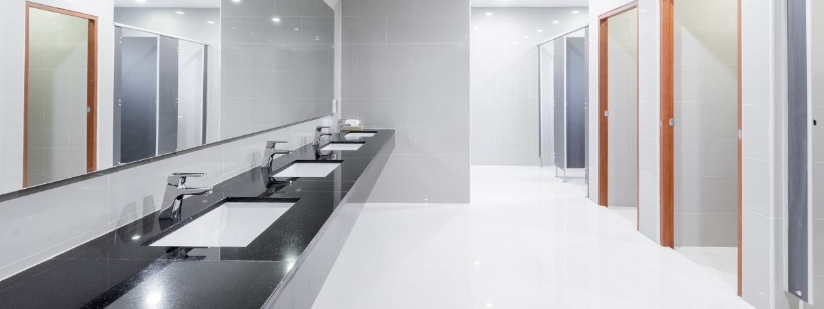 Spotless workplace bathroom Spotless workplace bathroom